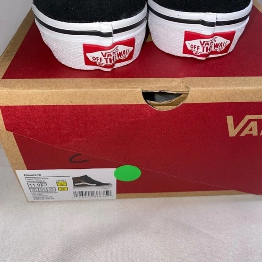 new vans flame shoe filmore high top 11 youth old school lace up retro